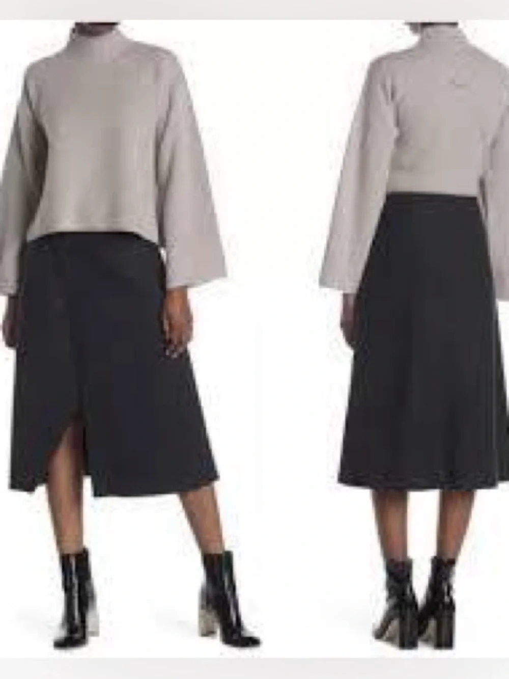 Club Monaco Wool Blend A-Line Cutaway Skirt.